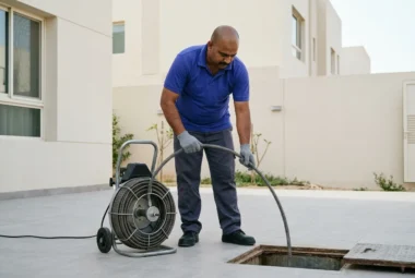 تسليك الخط الرئيسي من غرفة التفتيش